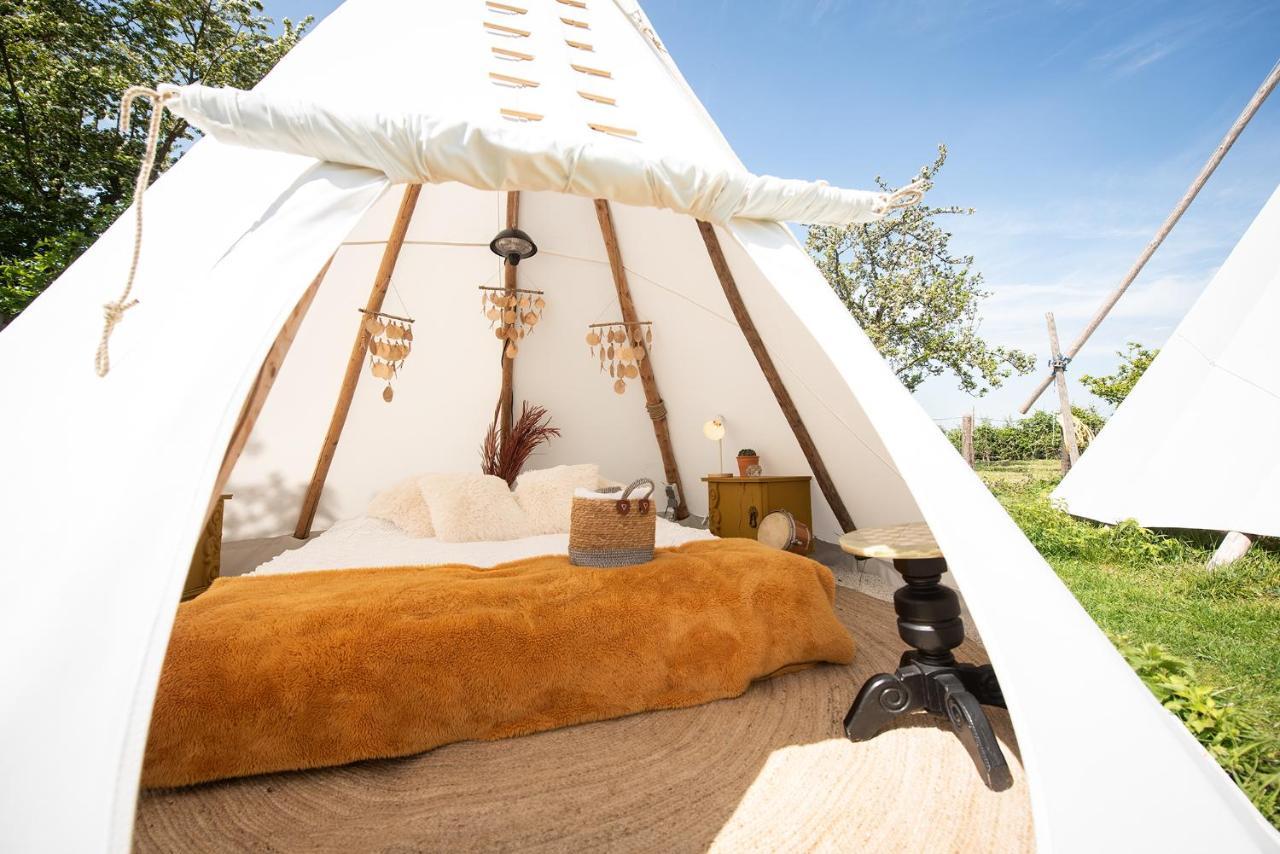 Hotel Slapen Tussen De Schapen In De Tante Tipi Zennewijnen Exterior foto